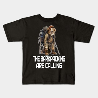 cool hiking season dog cartoon mountaineering backpacking mountain climbing nature lover traveling trekking Kids T-Shirt